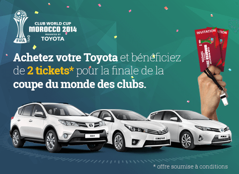 Pour chaque nouvel achat, gagnez 2 tickets pour la finale de la Coupe du Monde des Clubs avec Toyota 